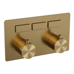 BRAUER Gold Edition - 3 fonctions - mitigeur thermostatique encastré - boutons-poussoirs - parties encastrées/apparentes - or brossé PVD SW925646
