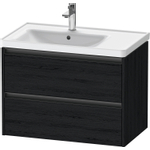 Duravit Ketho 2 meuble sous-lavabo avec 2 tiroirs pour vasque à gauche 78.4x45.5x54.9cm avec poignées anthracite chêne noir mat SW772866