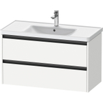 Duravit Ketho 2 wastafelonderbouwkast met 2 laden 98.4x45.5x54.9cm met grepen antraciet wit mat SW771895