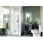 Crosswater Kai Porte de douche pivotante 75x190cm avec verre de sécurité clair aluminium argenté SW487320