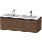 Duravit Ketho.2 Wastafelonderbouwkast - met 1 lade - voor dubbele wastafel - 128x48x44cm - met greep antraciet - donker noten mat SW772221