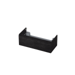 Ink meuble sous lavabo 100x35x45cm 1 tiroir sans poignée tourniquet en bois chêne anthracite SW352432