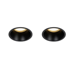 QAZQA Dept Spot encastrable - lot de 2 - 10.5x10.5x10.4cm - à intensité réglable - IP44 - Rond - Noir SW1209525