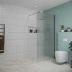 Fortifura Galeria inloopdouche - 100x200cm - ribbelglas - wandarm - PVD - geborsteld gunmetal (antraciet) SW877059