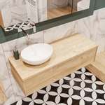 Mondiaz LUSH Meuble salle de bains avec 1 tiroir lavabo BARCO 120x30x45cm Gauche sans trou de robinet Washed oak SW409594