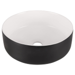 Differnz MIRA Vasque à poser - 36x12cm - céramique - noir/blanc SW1236911