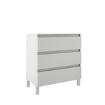 Saniclass Chaci PLUS Meuble bas de salle de bains - 80x86x46cm - 3 tiroirs - Poignée intégrée - MDF - blanc mat SW1212799