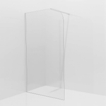 Aqua Vista Douche à l'italienne - 120x200cm - paroi en verre arrondie - verre clair - bras de paroi - blanc mat SW1418527