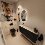 MONDIAZ TURE-DLUX Meuble toilette - 120cm - Urban - EDEN - vasque Frappe - position gauche - sans trou de robinet SW1102642