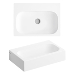 Clou Match Me lave-mains 45x32cm trou de robinet pré-percé Aluite Blanc mat SW398174