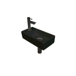 Ink Versus fonteinset – 36x18x9 cm – porselein zwart mat – kraangat links – kraan gunmetal SW450915