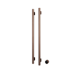 Hotbath &MORE Radiateur sèche-serviettes - 38x115cm - rond - 2 barres - vertical - avec interrupteur - laiton brossé PVD SW1245710