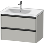 Duravit Ketho 2 wastafelonderbouwkast met 2 laden voor waskom links 78.4x45.5x54.9cm met grepen antraciet betongrijs mat SW772680