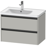 Duravit ketho meuble 2 vasques avec 2 tiroirs pour vasque à gauche 78.4x45.5x54.9cm avec poignées anthracite béton gris mat SW772680