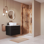 Crosswater Asura Porte de douche - 90cm - porte pivotante - sans poignée - bronze brossé SW1176539