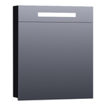 Miroir de toilette BRAUER Promise - 60x70x15cm -- avec éclairage direct 1 porte miroir simple à droite en noir mat SW371634