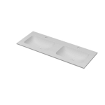 INK Aspekt lavabo - 120x45x1.5cm - 2 vasques - 2 trous de robinet - porcelaine blanc mat SW798421
