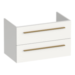 BRAUER Trust meuble sous-lavabo 80 sans poignées rapportées incluses 2 tiroirs à fermeture en douceur et 1 découpe pour siphon - blanc mat SW1204038