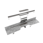 Easy drain M-line caniveau de douche 80cm ensemble complet siphon 30 mm inox SW96790