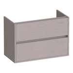 BRAUER Adore wastafelonderkast ondiep - 80x39x55cm - 2 softclose lades - greeploos - 1 sifon uitsparing - Timber Greige SW1198502