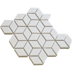 The Mosaic Factory Paris mozaïektegel - 26.6x30.5cm - wandtegel - Porselein White Glans SW75886