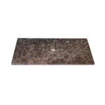Saniclass Noche Plan vasque - 100x46cm - 1 trou de robinet - 1 découpe pour siphon - pierre naturelle marbrée - Dark Emperador SW1242390