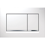 Geberit Sigma20 bedieningsplaat - 2-toets spoeling - rechthoekige knoppen - wit/glans chroom/wit - dualflush - glans wit SW61798