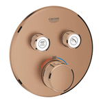 Grohe SmartControl Inbouwthermostaat - 3 knoppen - rond - brushed warm sunset (koper) SW354624