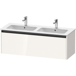 Duravit Ketho.2 Wastafelonderbouwkast - met 1 lade - voor dubbele wastafel - 128x48x44cm - met greep antraciet - hoogglans wit SW772367