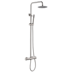 Wiesbaden 304 thermostatische regendoucheset – opbouw – Ø25 cm hoofddouche – 2-standen handdouche – geborsteld RVS SW95534