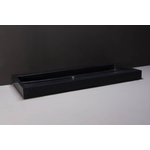 Forzalaqua Palermo lavabo - 100.5x51.5x9cm - 2 trous de robinet - granit adouci (noir) SW230807