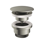 Hotbath Mate Always open plug - met schroef rond - geborsteld nikkel (RVS) SW12932