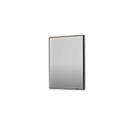 INK SP19 miroir - 60x4x80cm rectangulaire dans un cadre en acier incl dir LED - chauffage - changement de couleur - dimmable et interrupteur - metal black brossé SW955898