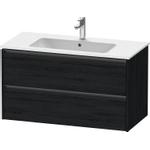 Duravit Ketho 2 wastafelonderbouwkast met 2 laden 101x48x55cm met grepen antraciet eiken zwart mat SW772281
