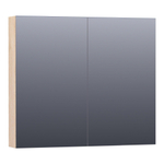 BRAUER Plain Spiegelkast - 80x70x15cm - 2 links/rechtsdraaiende spiegeldeuren - MFC - legno calore SW393108