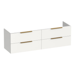 BRAUER Elevate wastafelonderkast 160 excl. opleggrepen 4 softclose lades en 2 sifon uitsparingen - mat wit SW1200160