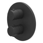IVY Bond Partie de finition - pour thermostat encastrable - inverseur 2 voies avec arrêt - rosace ronde - Noir mat PED SW1030901