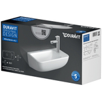 Duravit Me by starck Fonteinset - 40x22cm - met koudwaterkraan en sifon - glans wit SW448662