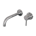 BRAUER Chrome Carving Wastafelmengkraan inbouw - gebogen uitloop links - hendel lang smal carving - inclusief inbouwdeel - model A 1 - chroom SW715453