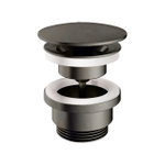 Hotbath Mate Always open plug - met schroef rond - verouderd ijzer (zwart) SW72204