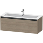 Duravit Ketho.2 Wastafelonderbouwkast - met 1 lade - voor enkele wastafel - 121x48x44cm - met greep antraciet - eiken terra mat SW773023