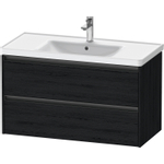 Duravit Ketho.2 Wastafelonderbouwkast - met 2 laden - 98.4x45.5x54.9cm - met grepen antraciet - eiken zwart mat SW772335