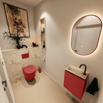 MONDIAZ TURE-DLUX Meuble toilette - 40cm - Fire - EDEN - vasque Frappe - position gauche - 1 trou de robinet SW1102740