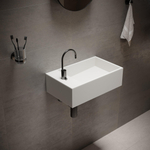 Ideavit Solidcube Lavabo 50x30x15cm rectangulaire 1 trou de robinet 1 cuve Solid surface blanc SW85924