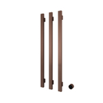 Hotbath &MORE Handdoekradiator - 57x115cm - vierkant - 3 stangen - verticaal - met schakelaar - geborsteld koper PVD SW1245845