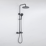 Fortifura Calvi ensemble de douche pluie apparent – douche de tête Ø 30 cm – douchette ronde 1 jet – noir mat SW1204426
