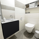 Mondiaz OLAN Meuble lave-mains 60x30x40cm 1 trou de robinet 1 tiroir Urban mat avec lavabo LEX Centre Solid Surface Blanc SW473211