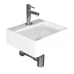 Best Design Class pack lave-mains – 34 x 29 x 12 cm – céramique blanche – perçage central – robinet chromé SW4042