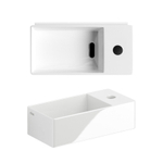 Clou New Flush 3 lave-mains 35x18cm inclus bouchon avec trou de robinetterie céramique blanc brillant SW106239