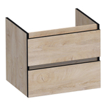 BRAUER Joy Edge meuble de salle de bains sous-lavabo 60 2 tiroirs softclose - sans poignée - 1 découpe pour siphon - Forest Wheat SW1200871